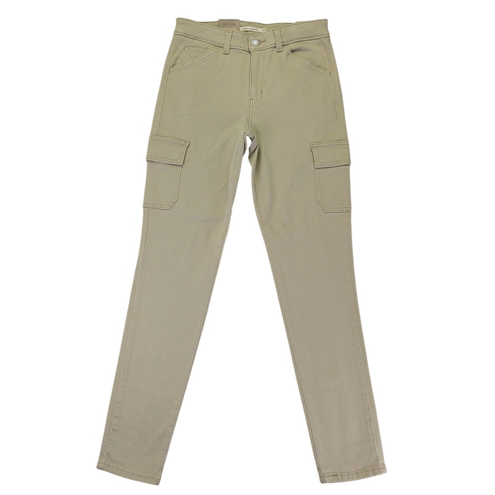 Levis 721 High Rise Skinny‎ Cargo Pants Womens 28x30 Tan Khaki New NWT
